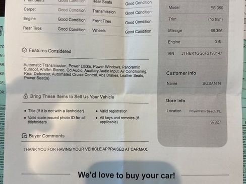 Used 2015 Lexus ES 350 w/ Premium Package image 8