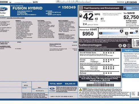 Certified 2020 Ford Fusion SE FWD image 2