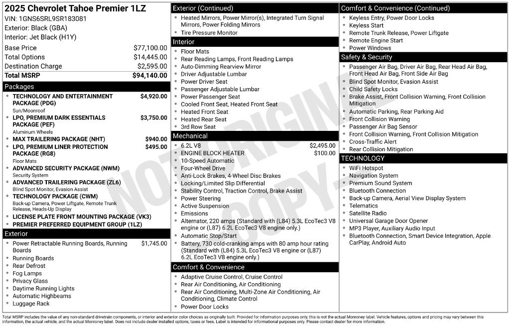 Certified 2025 Chevrolet Tahoe Premier AWD/4WD image 5