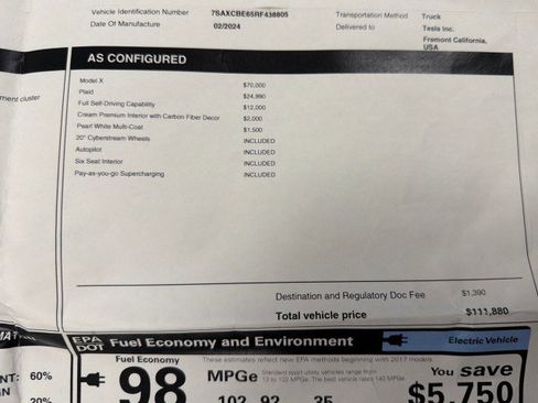 Used 2024 Tesla Model X Plaid image 67