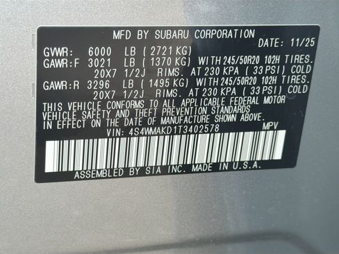 New 2026 Subaru Ascent Touring image 45