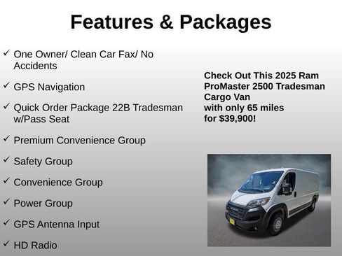 Used 2025 RAM ProMaster 2500 w/ Premium Convenience Group FWD image 4