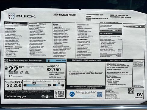New 2026 Buick Enclave Avenir w/ Super Cruise Package image 21