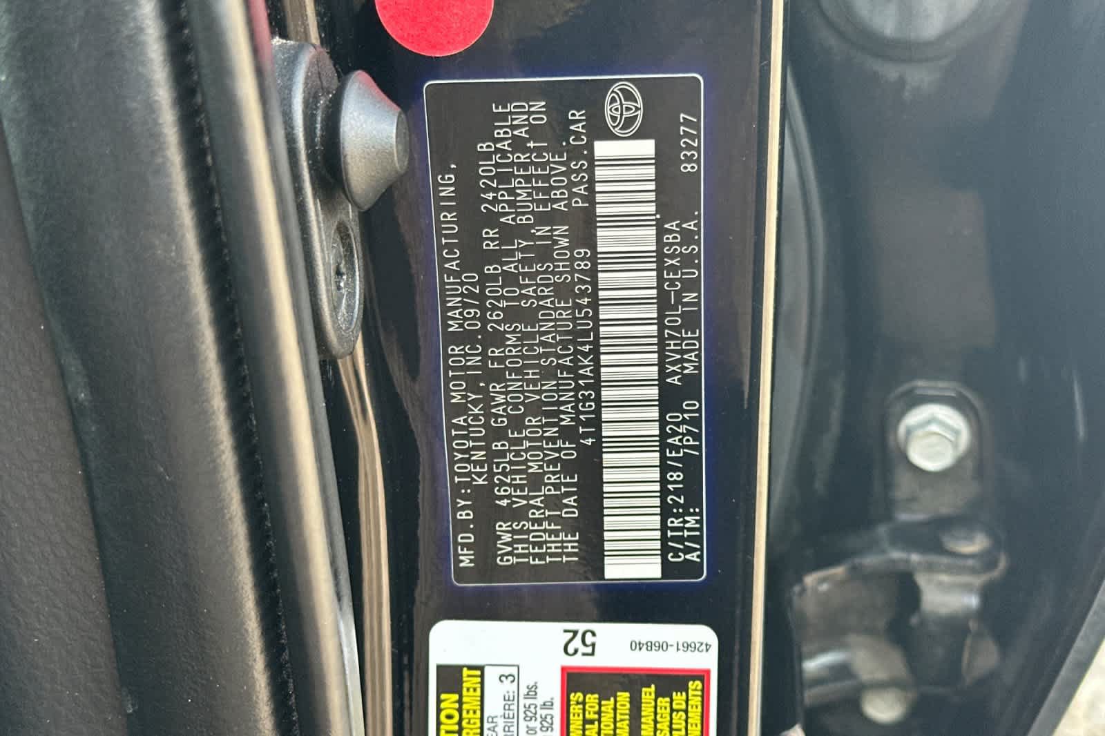Used 2020 Toyota Camry SE FWD image 34