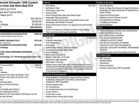 Used 2020 Chevrolet Silverado 1500 Custom Trail Boss w/ Custom Convenience Package AWD/4WD image 7