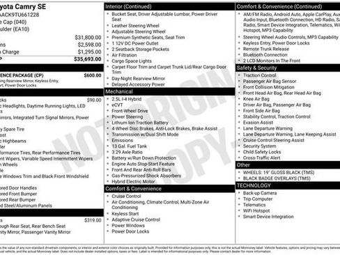 Used 2026 Toyota Camry SE w/ Convenience Package FWD image 31