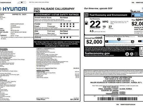 Used 2023 Hyundai Palisade Calligraphy w/ Cargo Package FWD image 2