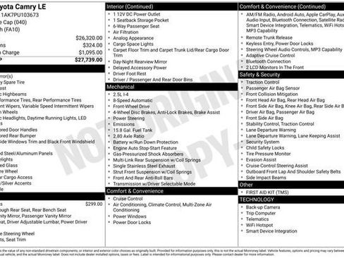 Certified 2023 Toyota Camry LE FWD image 32