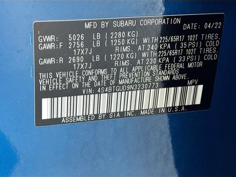 Certified 2022 Subaru Outback Wilderness AWD/4WD image 31