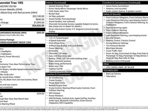 Certified 2024 Chevrolet Trax RS w/ Driver Confidence Package FWD image 10