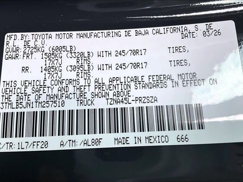 New 2026 Toyota Tacoma SR5 AWD/4WD image 20