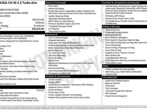 New 2026 MAZDA CX-30 Aire Edition AWD/4WD image 36