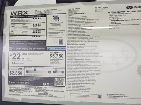 New 2026 Subaru WRX Premium AWD/4WD image 16