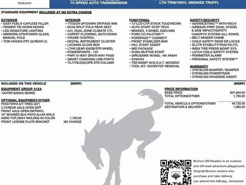 New 2025 Ford Bronco Outer Banks image 2