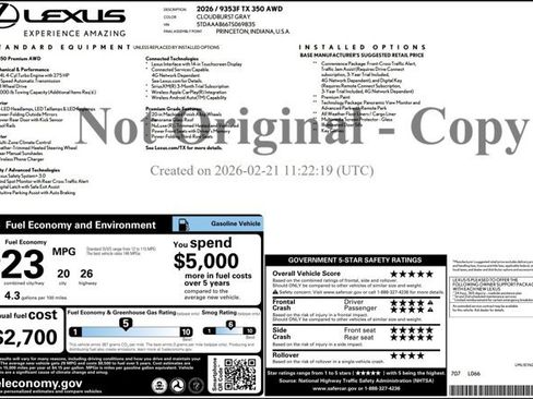 Used 2026 Lexus TX 350 AWD w/ Technology Package image 26