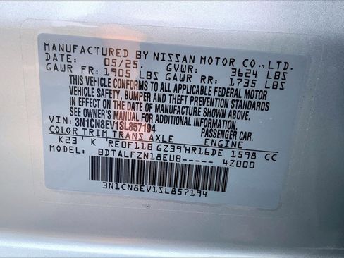 New 2025 Nissan Versa SV w/ Trunk Package image 14
