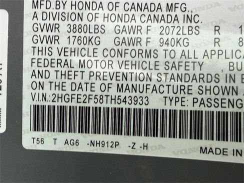 New 2026 Honda Civic Sport image 16