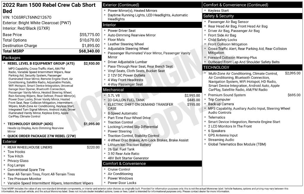 Used 2022 RAM 1500 Rebel w/ Rebel Level B Equipment Group AWD/4WD image 6