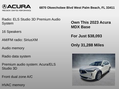 Used 2023 Acura MDX SH-AWD w/ Advance Package image 24