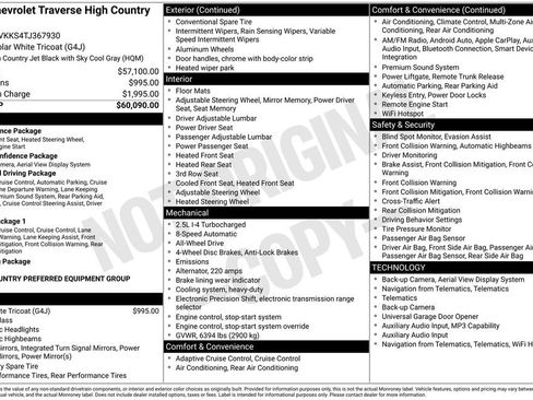 New 2026 Chevrolet Traverse High Country AWD/4WD image 24