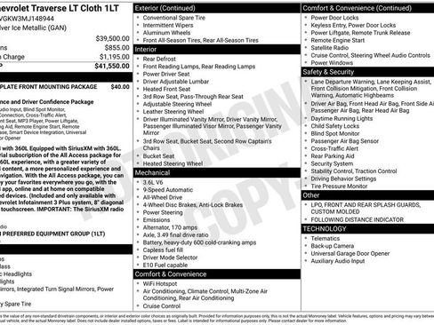 Used 2021 Chevrolet Traverse LT image 17