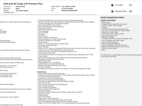 Used 2018 Audi S5 Prestige w/ S Sport Package image 4