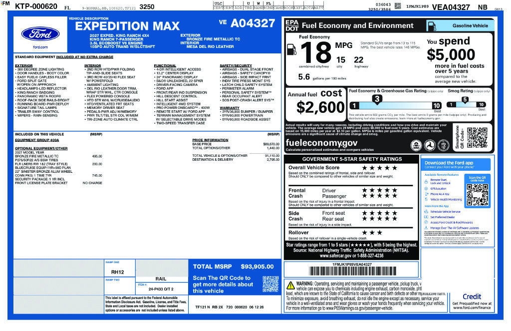New 2027 Ford Expedition Max King Ranch AWD/4WD image 5