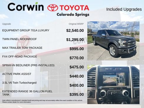 Used 2015 Ford F150 Platinum w/ Equipment Group 701A Luxury AWD/4WD image 4