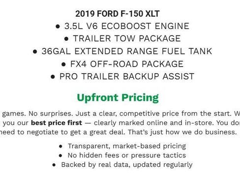 Used 2019 Ford F150 XLT w/ Equipment Group 302A Luxury image 1