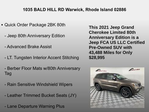 Used 2021 Jeep Grand Cherokee Limited w/ Quick Order Package 28K 80th image 7
