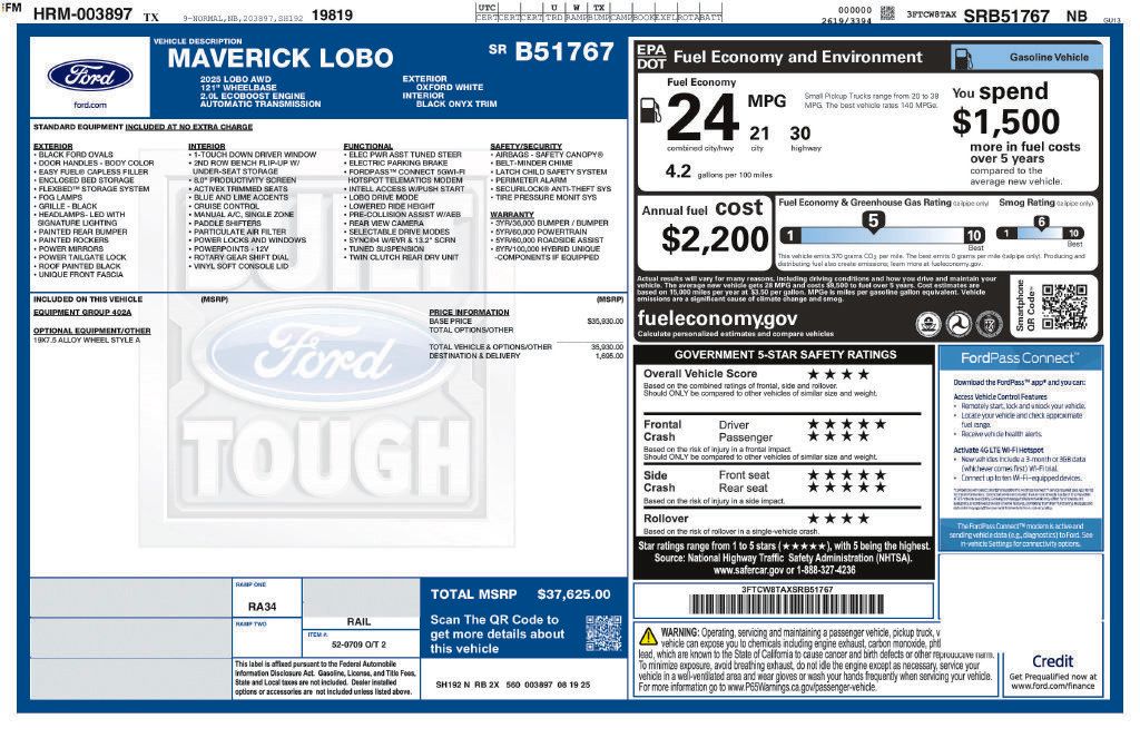 Used 2025 Ford Maverick Lobo AWD/4WD image 38