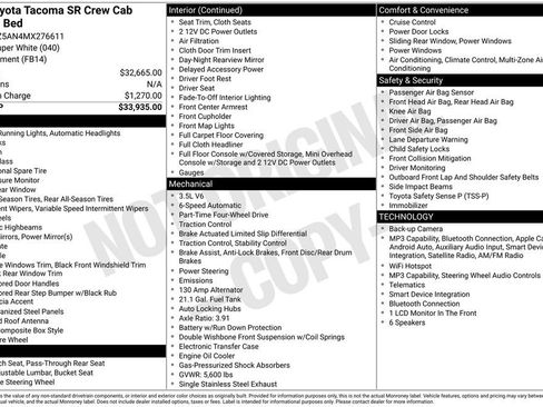 Used 2021 Toyota Tacoma SR AWD/4WD image 16