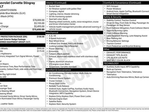 Used 2026 Chevrolet Corvette Stingray Coupe w/ Battery Protection Package RWD image 2