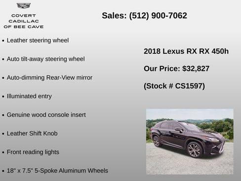 Used 2018 Lexus RX 450h AWD w/ Premium Package image 12