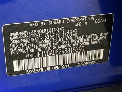 Used 2024 Subaru WRX GT w/ Popular Package #2A image 25