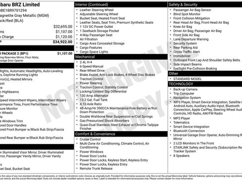 Used 2024 Subaru BRZ Limited w/ Popular Package 2 RWD image 4
