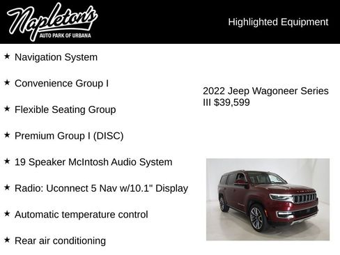 Used 2022 Jeep Wagoneer Series III w/ Premium Group I AWD/4WD image 15