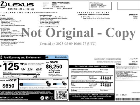 Used 2025 Lexus RZ 300e w/ Accessory Package (Z1) FWD image 52