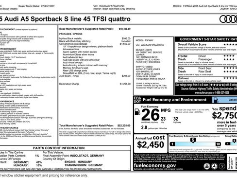 Used 2025 Audi A5 2.0T Premium Plus w/ Convenience Plus Package image 2