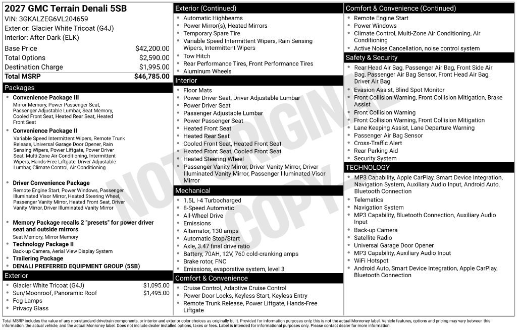 New 2027 GMC Terrain Denali AWD/4WD image 9