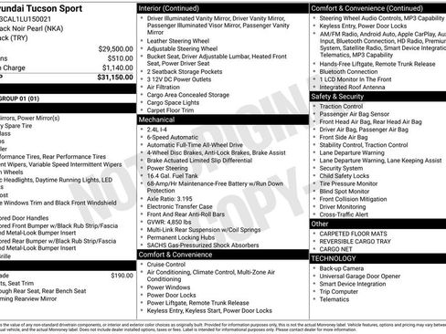 Used 2020 Hyundai Tucson Sport AWD/4WD image 3