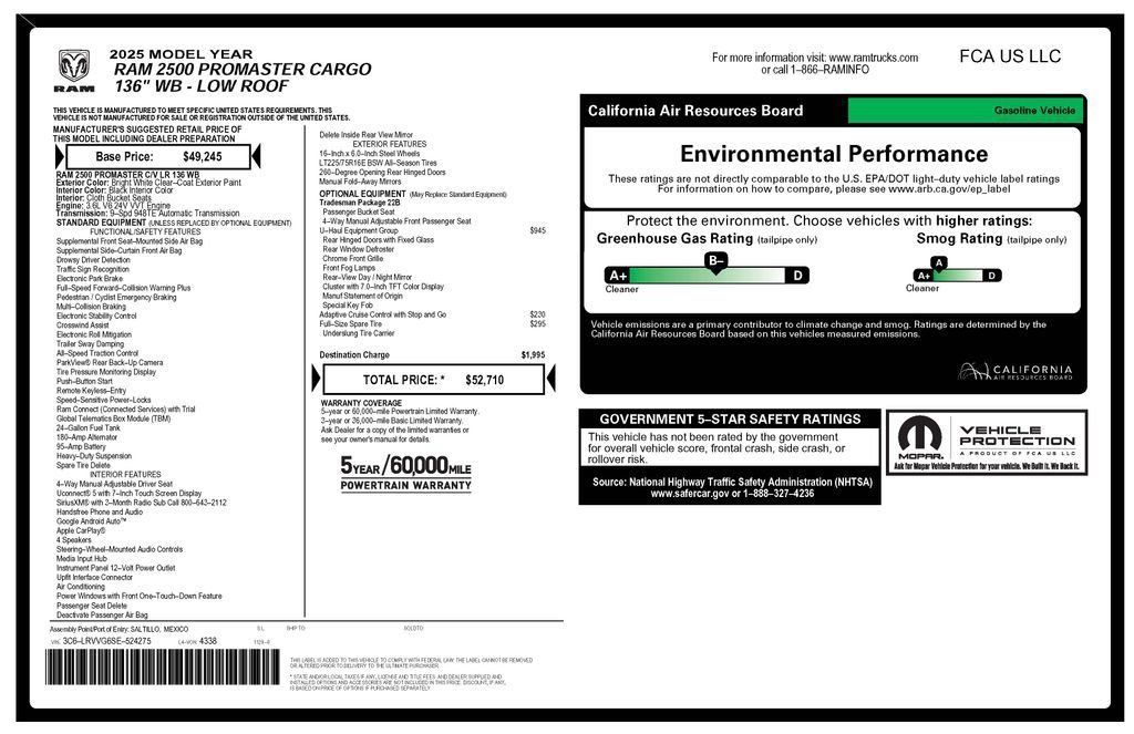 Used 2025 RAM ProMaster 2500 w/ U-Haul Equipment Group FWD image 4