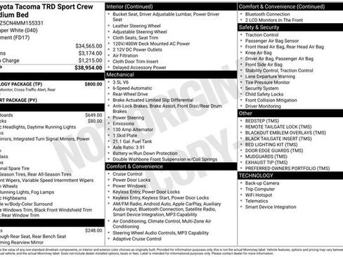 Used 2021 Toyota Tacoma TRD Sport w/ Technology Package RWD image 9