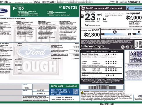 Certified 2025 Ford F150 Platinum w/ Equipment Group 703A Plus image 2