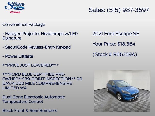 Used 2021 Ford Escape SE w/ Convenience Package FWD image 22