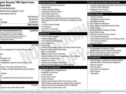 Used 2024 Toyota Tacoma TRD Sport w/ TRD Sport Upgrade Package AWD/4WD image 6