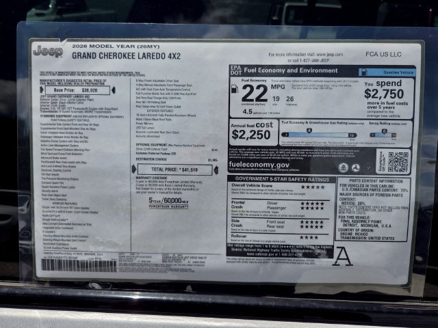 New 2026 Jeep Grand Cherokee Laredo RWD image 3