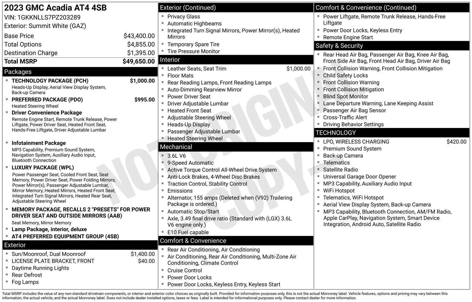 Used 2023 GMC Acadia AT4 w/ Technology Package AWD/4WD image 9