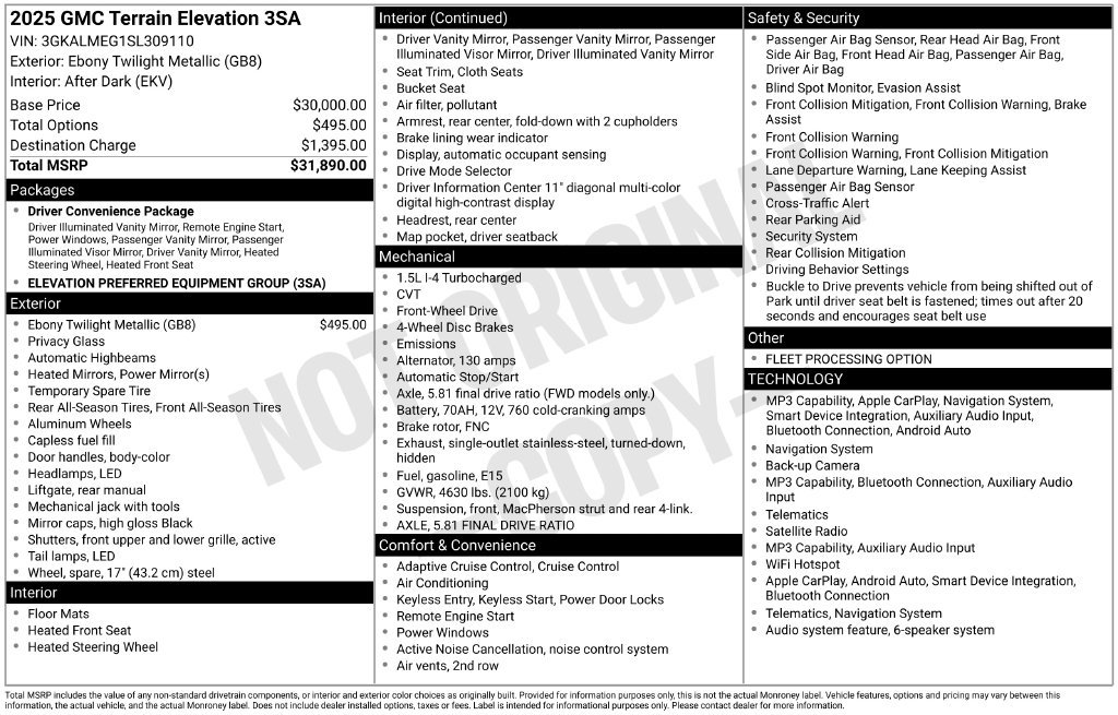 Used 2025 GMC Terrain Elevation FWD image 39
