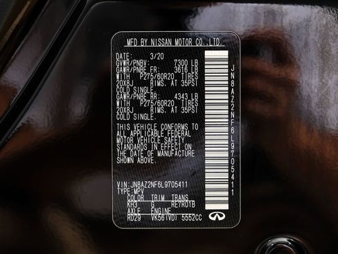 Used 2020 INFINITI QX80 Luxe w/ Proassist Package RWD image 76